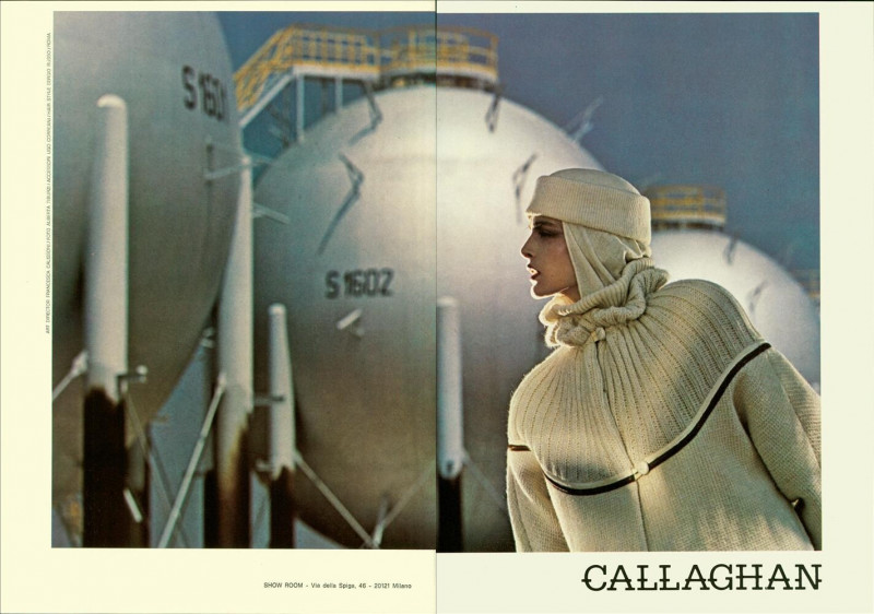 Simonetta Gianfelici featured in  the CallagHan advertisement for Autumn/Winter 1980