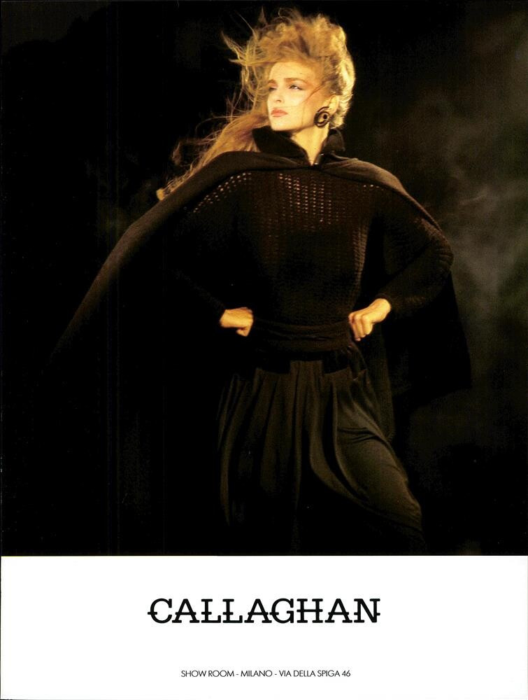 Simonetta Gianfelici featured in  the CallagHan advertisement for Spring/Summer 1981