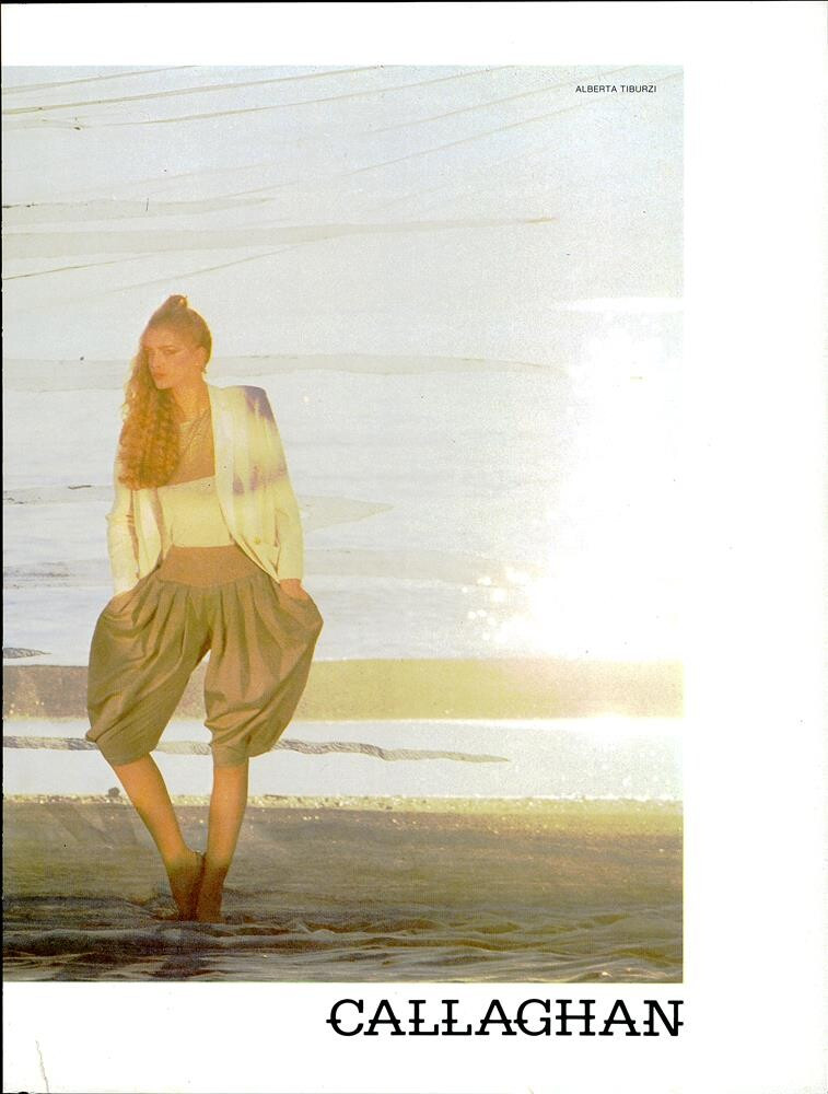 Simonetta Gianfelici featured in  the CallagHan advertisement for Spring/Summer 1981