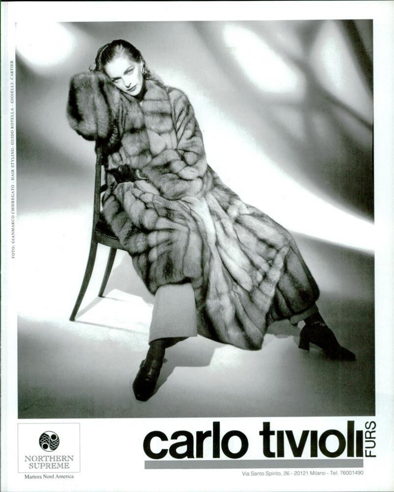 Simonetta Gianfelici featured in  the Carlo Tivioli advertisement for Autumn/Winter 1993