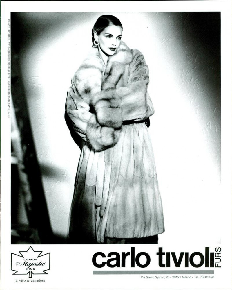 Simonetta Gianfelici featured in  the Carlo Tivioli advertisement for Autumn/Winter 1993