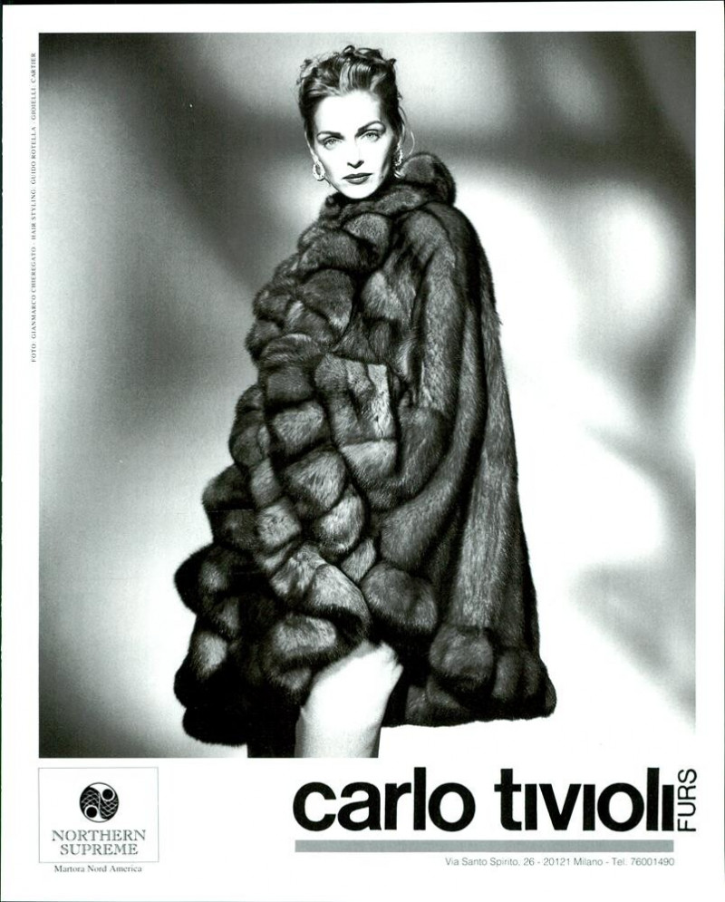 Simonetta Gianfelici featured in  the Carlo Tivioli advertisement for Autumn/Winter 1993