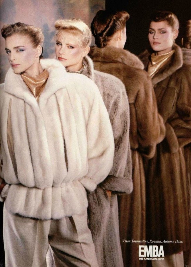 Simonetta Gianfelici featured in  the Révillon advertisement for Autumn/Winter 1981