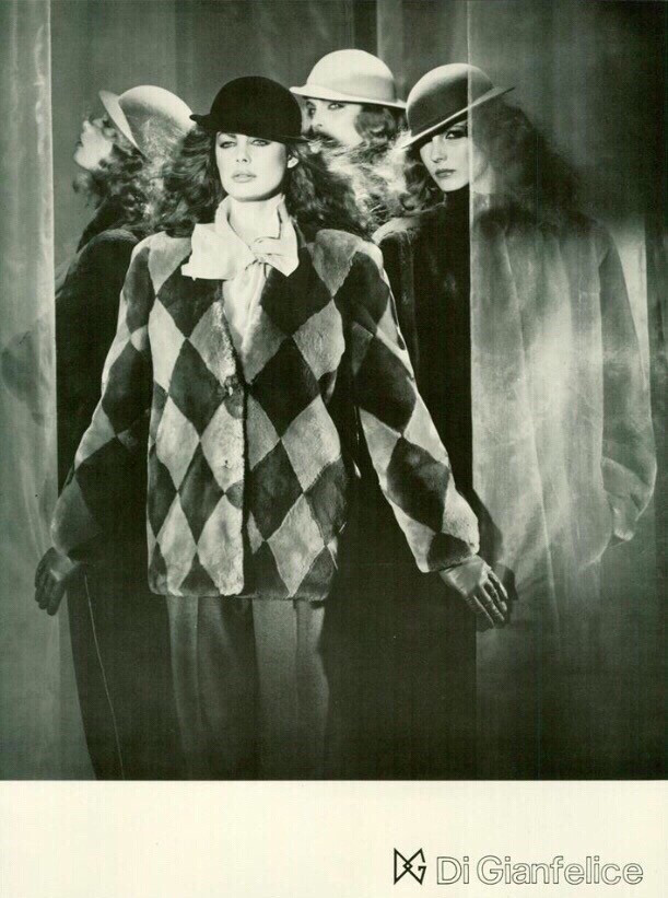 Simonetta Gianfelici featured in  the Di Gianfelice advertisement for Autumn/Winter 1980