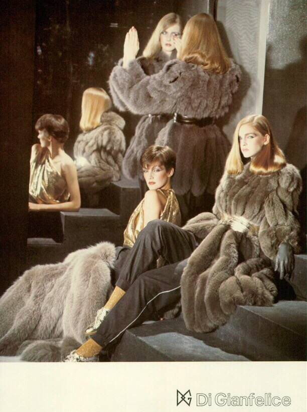 Simonetta Gianfelici featured in  the Di Gianfelice advertisement for Autumn/Winter 1980