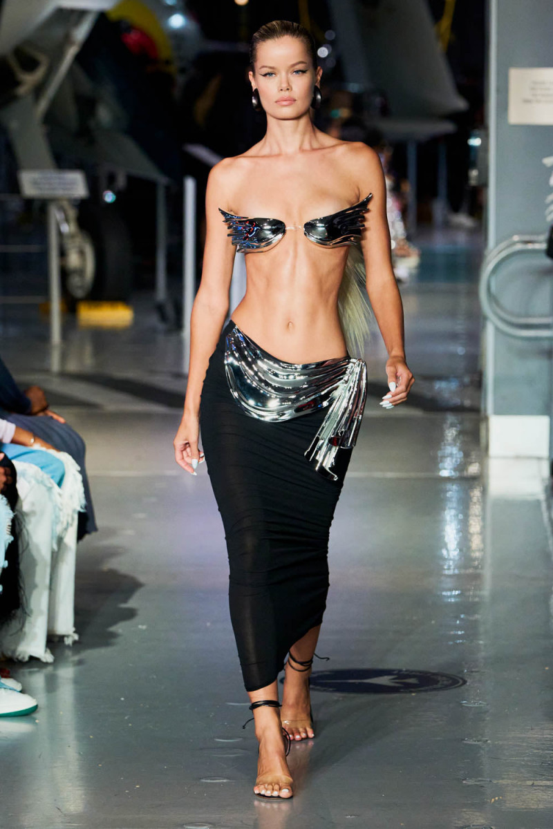 Frida Aasen featured in  the Laquan Smith fashion show for Spring/Summer 2023
