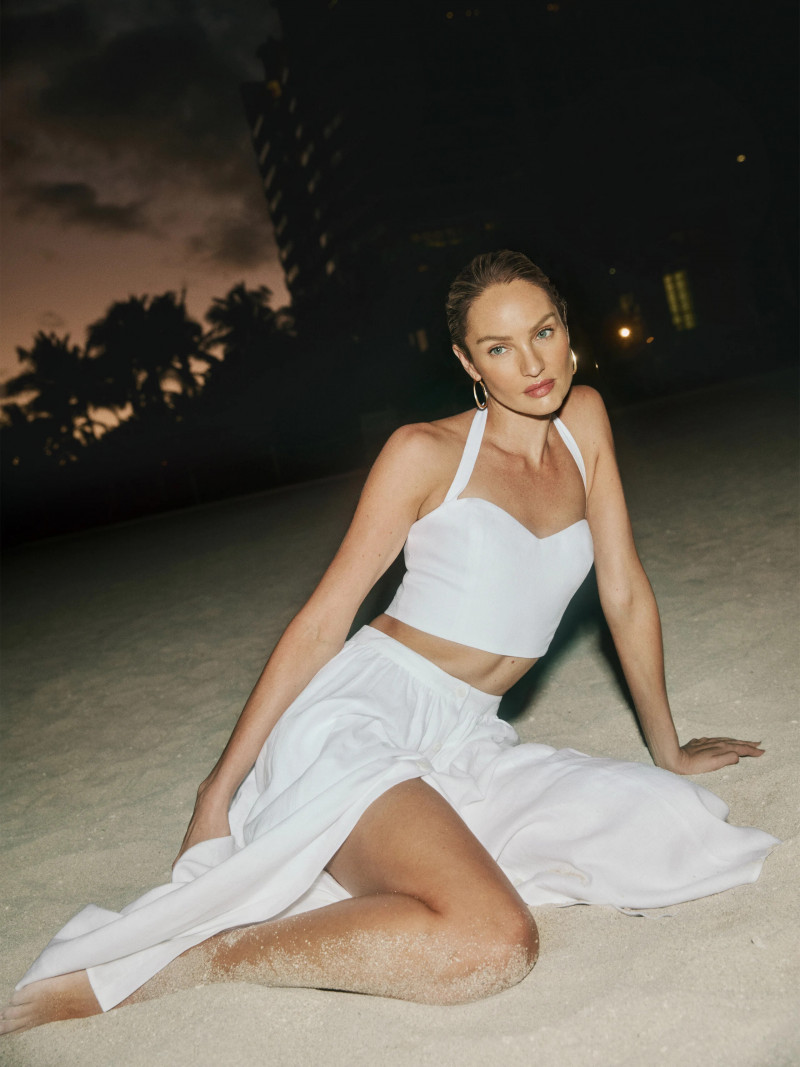 Candice Swanepoel featured in  the Reformation catalogue for Spring/Summer 2022