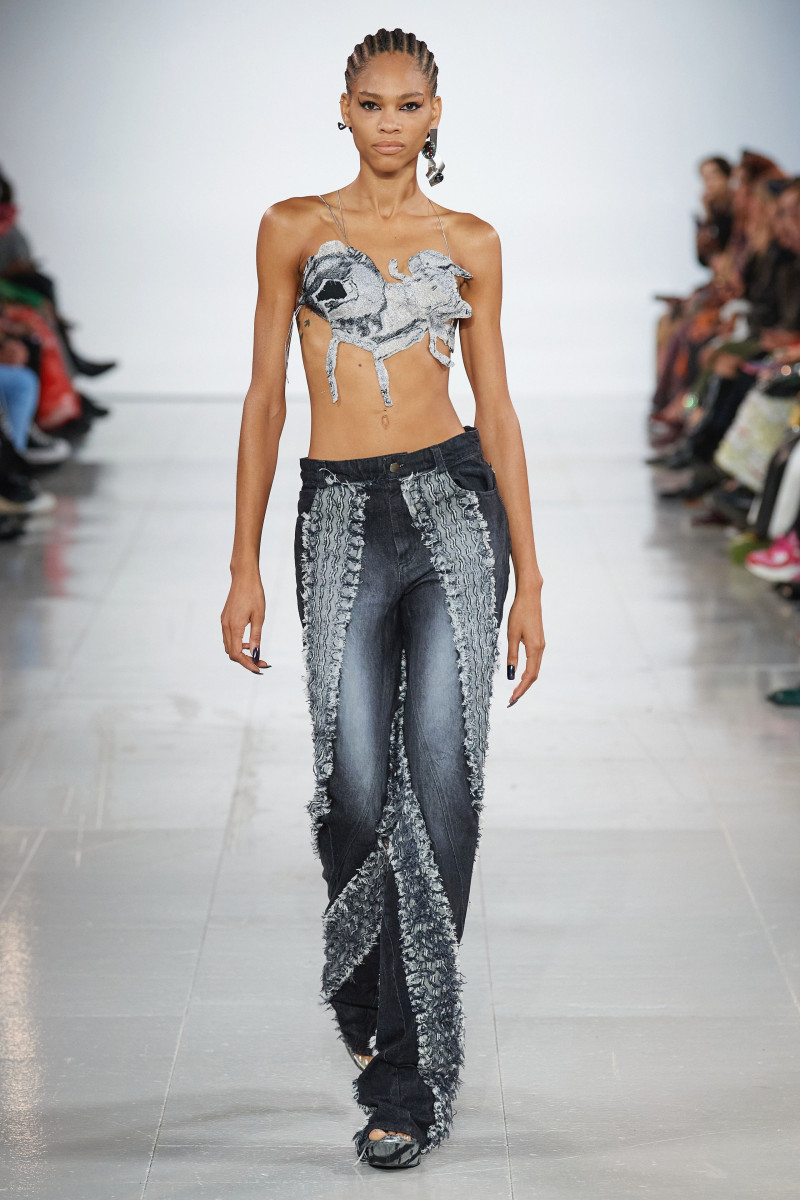 Minnie Warren featured in  the Masha Popova fashion show for Spring/Summer 2023