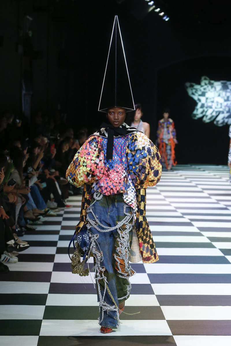 Tina Diedhiou featured in  the Matty Bovan fashion show for Spring/Summer 2023