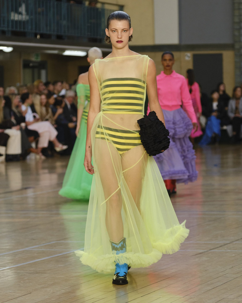 Dana Smith featured in  the Molly Goddard fashion show for Spring/Summer 2023