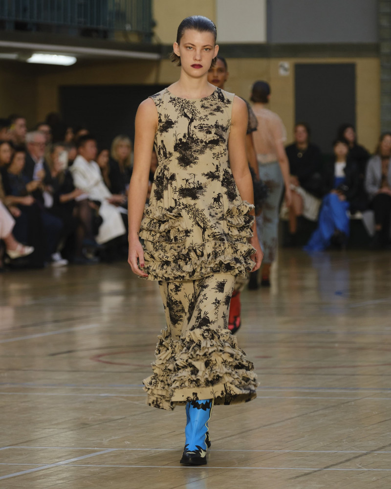 Dana Smith featured in  the Molly Goddard fashion show for Spring/Summer 2023
