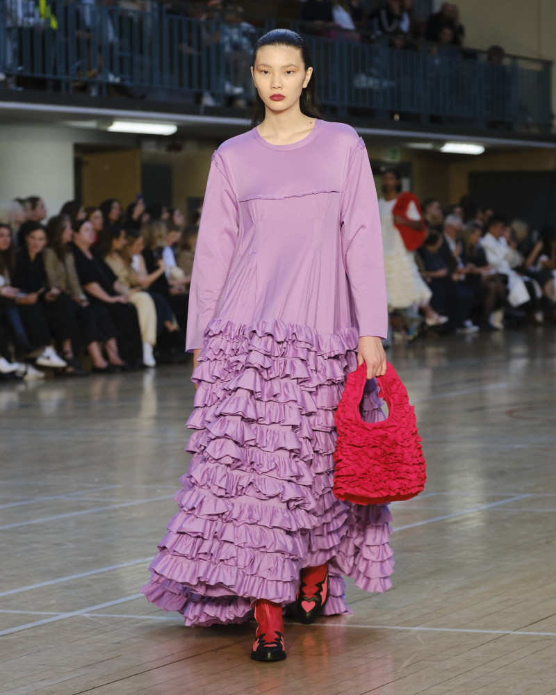 Sherry Shi featured in  the Molly Goddard fashion show for Spring/Summer 2023