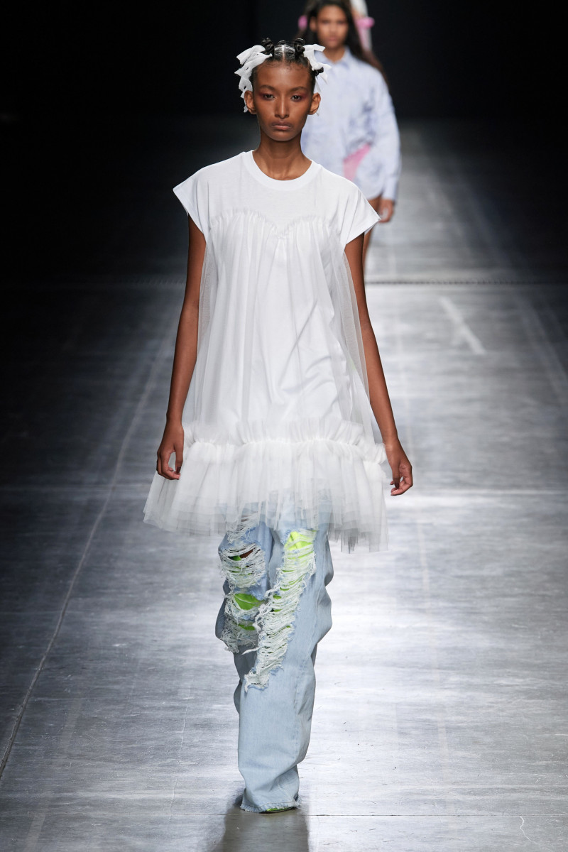 Camille Gilles featured in  the MSGM fashion show for Spring/Summer 2023