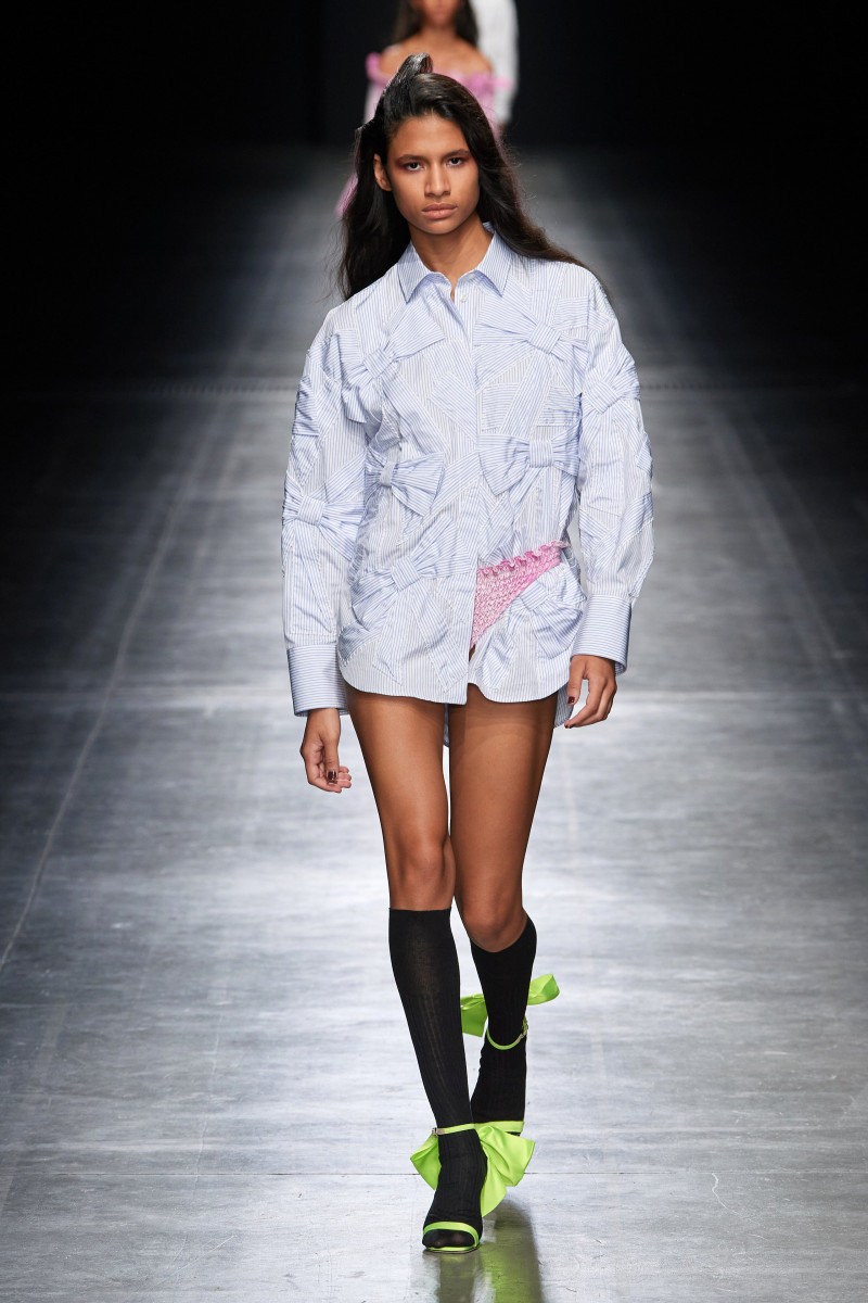 Stephanie Quezada featured in  the MSGM fashion show for Spring/Summer 2023