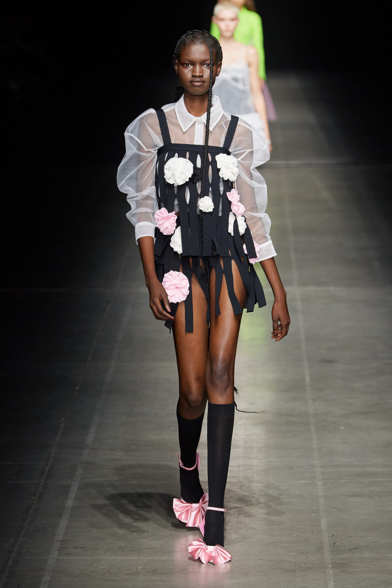 Diana Achan featured in  the MSGM fashion show for Spring/Summer 2023