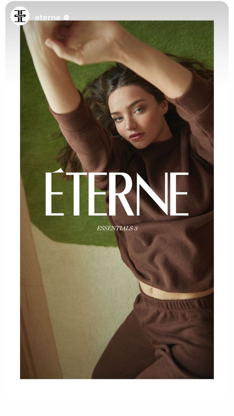Miranda Kerr featured in  the Eterne advertisement for Autumn/Winter 2022