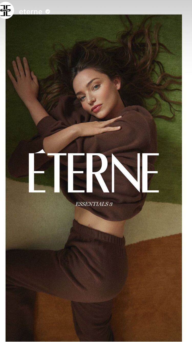 Miranda Kerr featured in  the Eterne advertisement for Autumn/Winter 2022