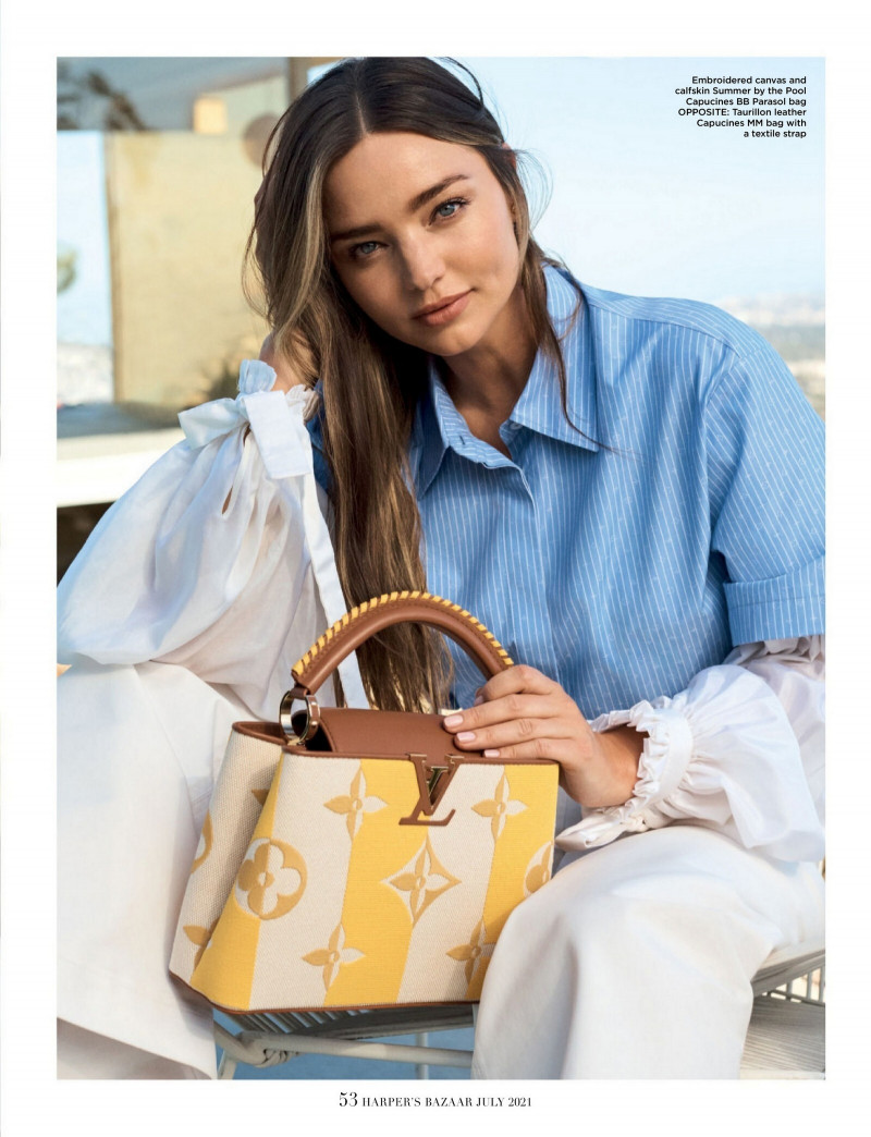 Miranda Kerr featured in  the Louis Vuitton Capucines advertisement for Summer 2021