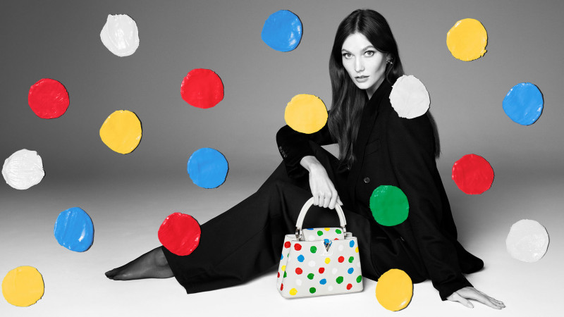Karlie Kloss featured in  the Louis Vuitton Louis Vuitton x Yayoi Kusama Global Campaign advertisement for Holiday 2022