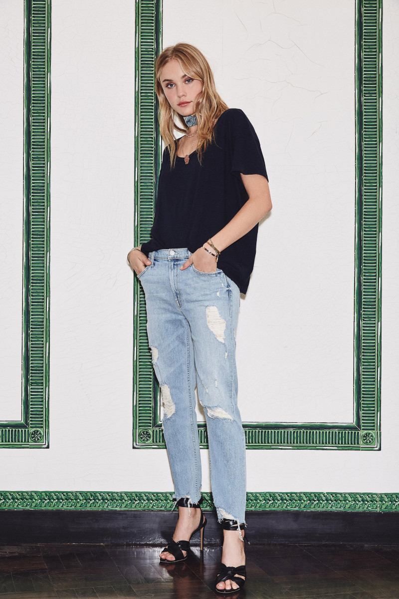 Brooke Perry featured in  the Mother Denim lookbook for Autumn/Winter 2018