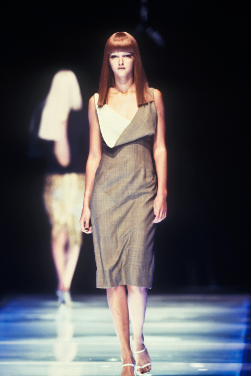 Carmen Kass featured in  the Alexander McQueen fashion show for Spring/Summer 1998