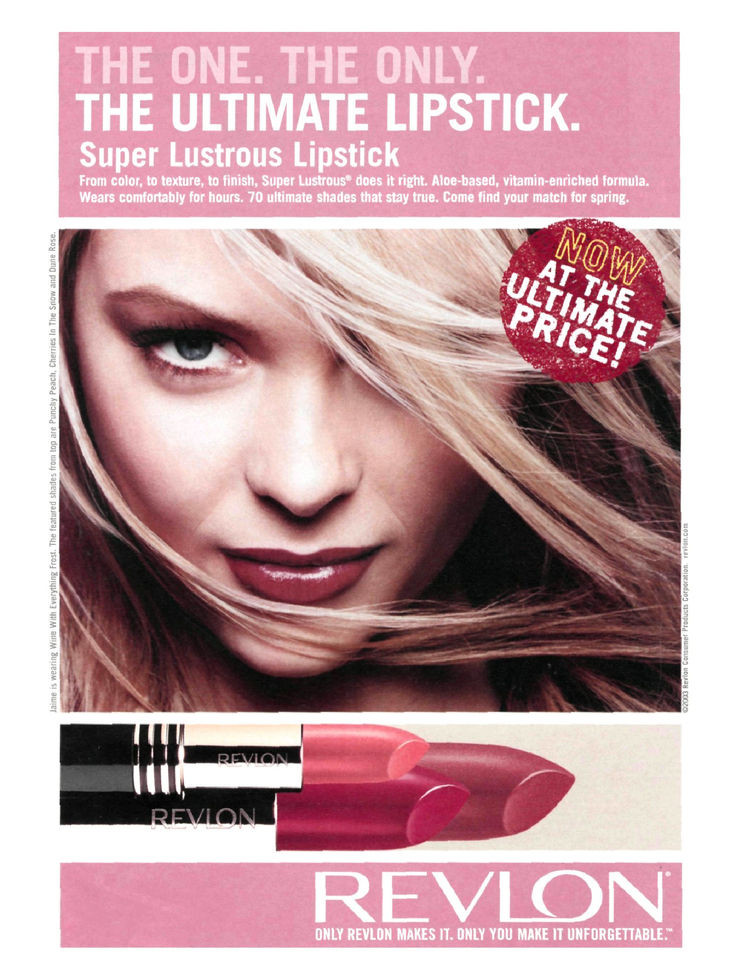 James Jaime King featured in  the Revlon advertisement for Autumn/Winter 2009