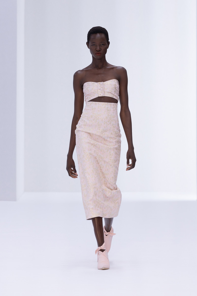 Anyiel Majok featured in  the Philosophy di Lorenzo Serafini fashion show for Spring/Summer 2023