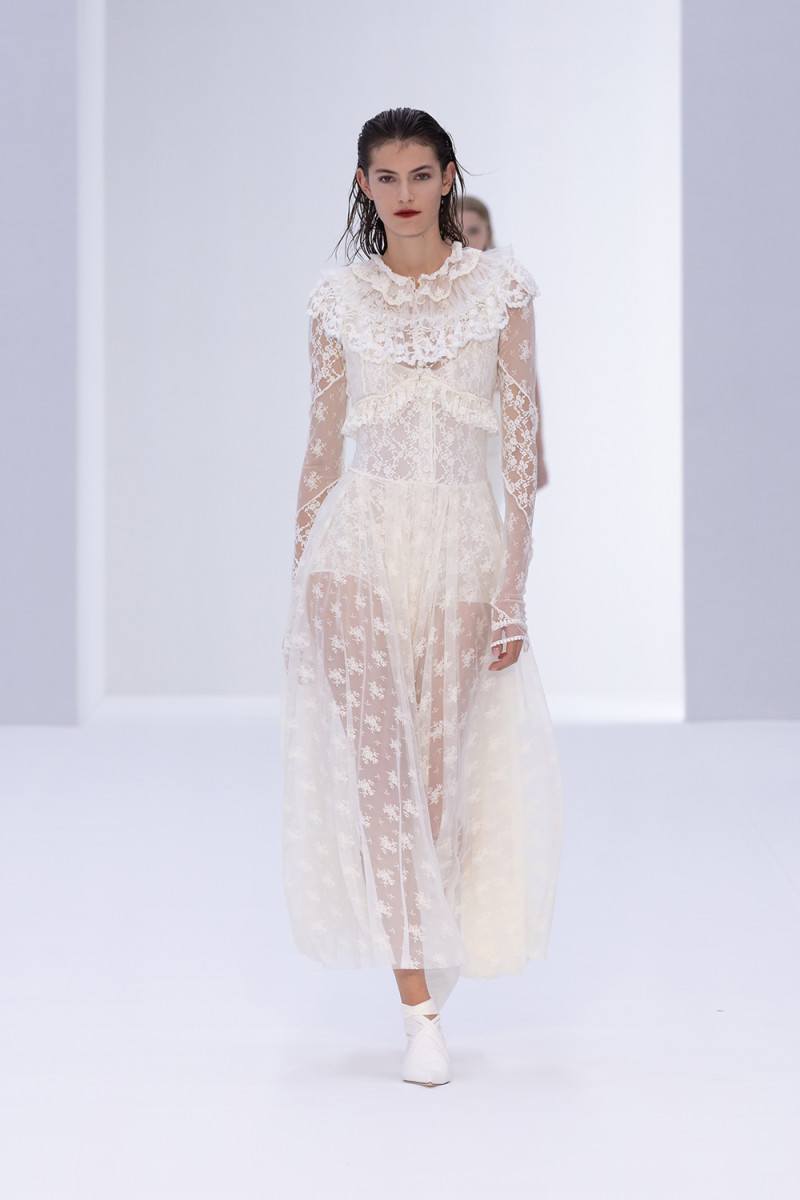 Alberte Mortensen featured in  the Philosophy di Lorenzo Serafini fashion show for Spring/Summer 2023