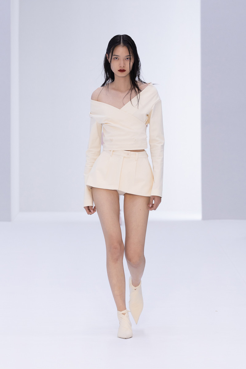 Shuqi Lan featured in  the Philosophy di Lorenzo Serafini fashion show for Spring/Summer 2023