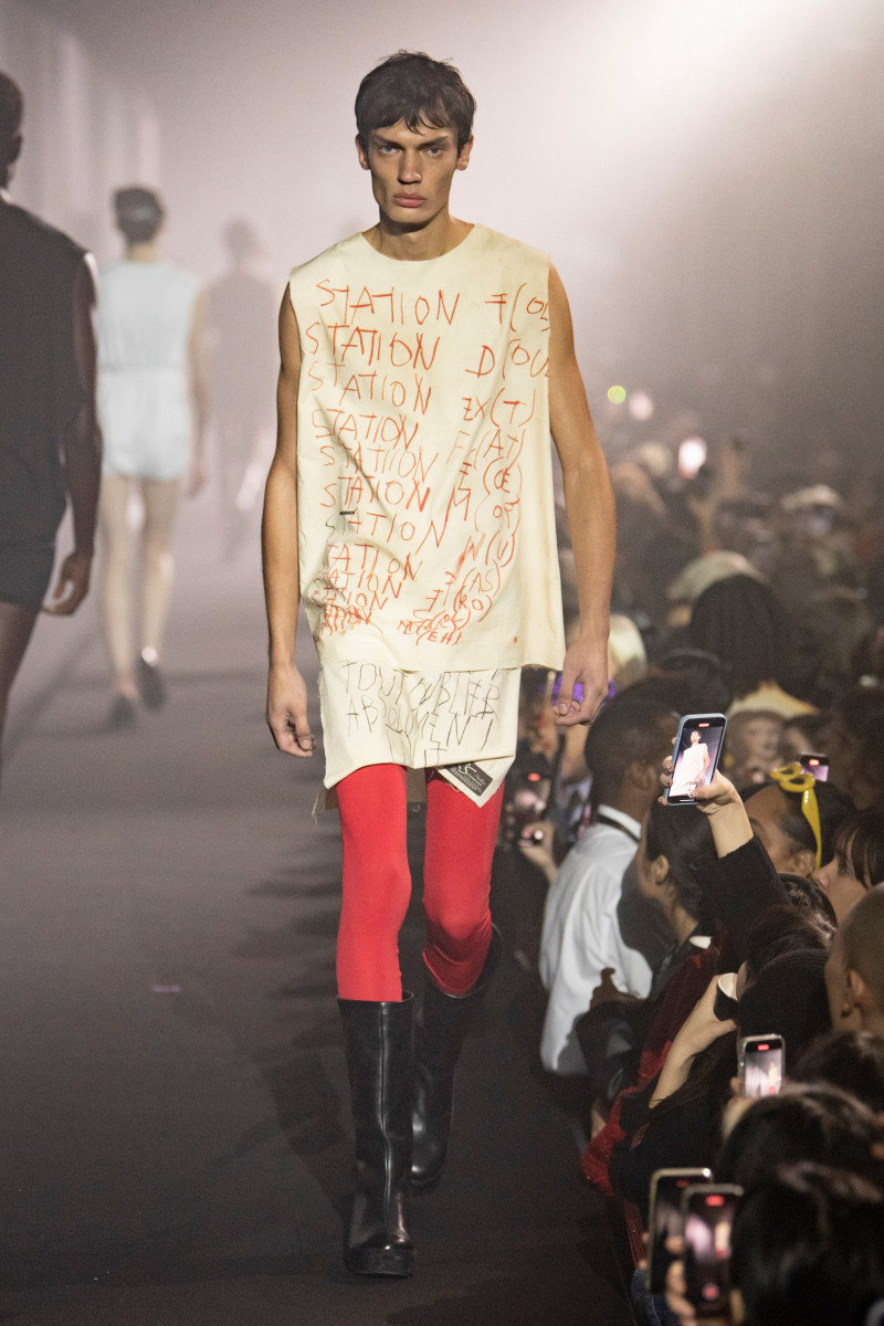 Evan Garcia featured in  the Raf Simons fashion show for Spring/Summer 2023