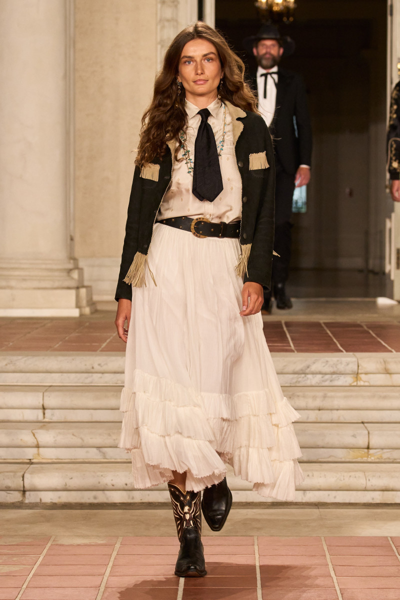 Andreea Diaconu featured in  the Ralph Lauren fashion show for Spring/Summer 2023