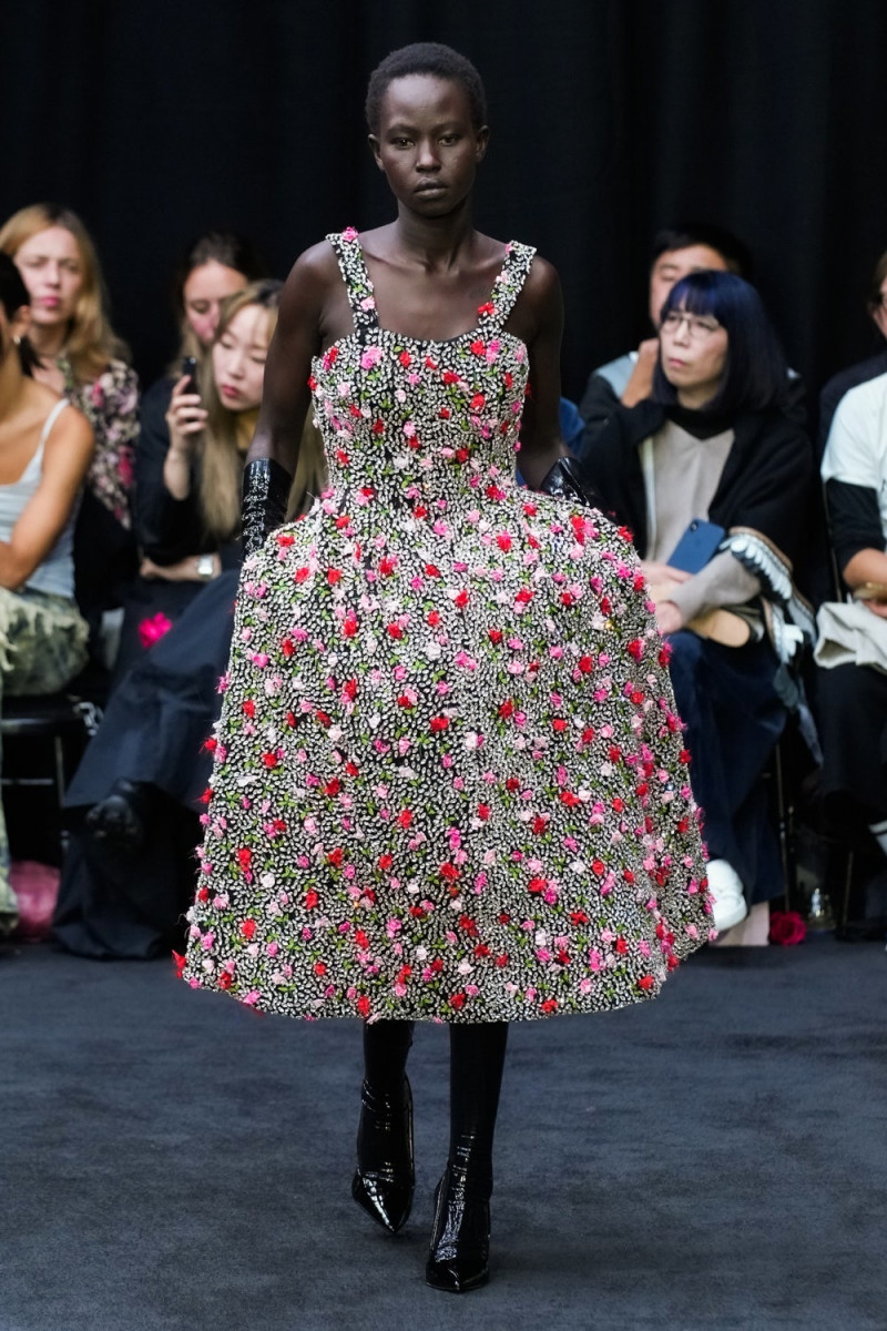 Aweng Chuol featured in  the Richard Quinn fashion show for Spring/Summer 2023