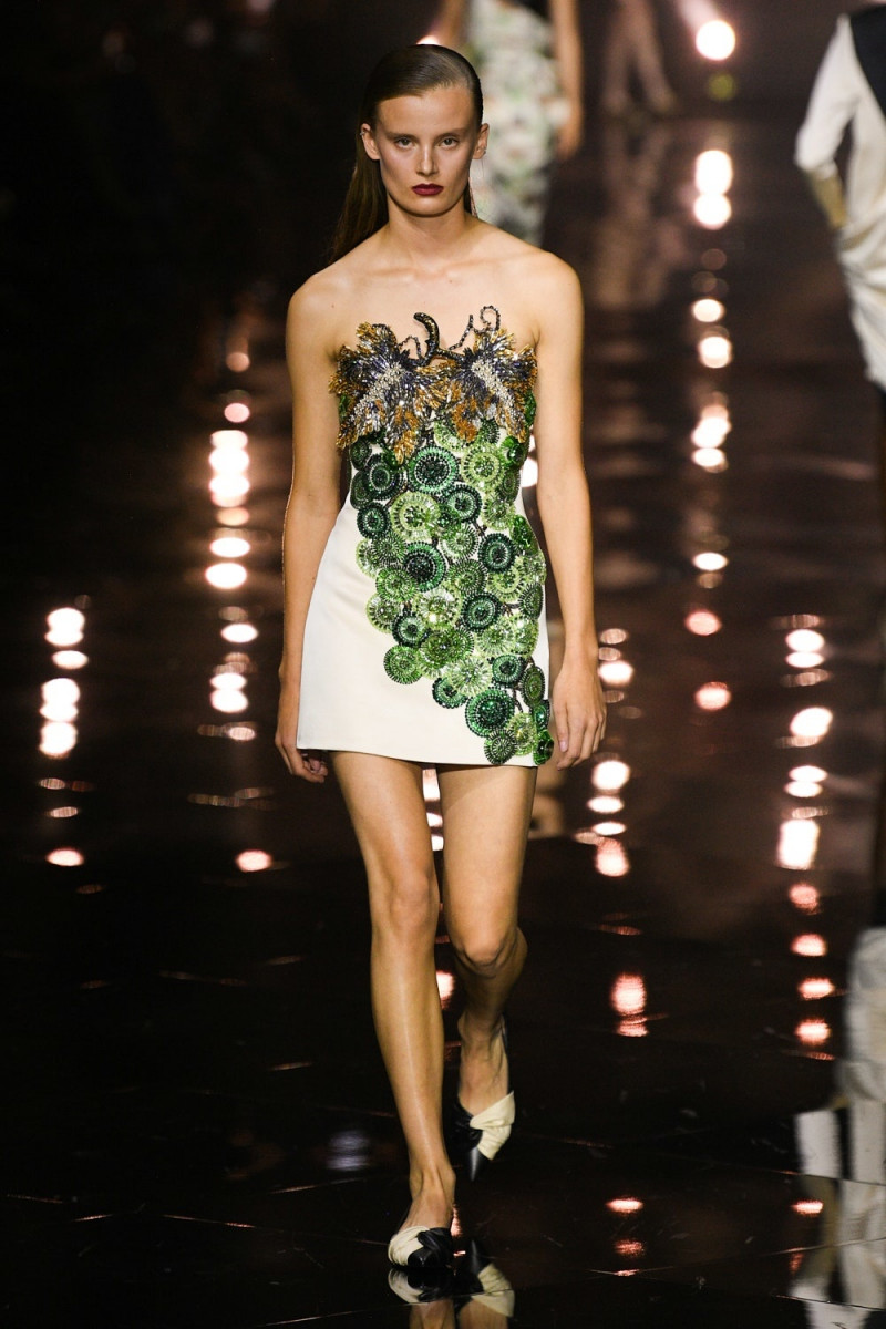 Evie Saunders featured in  the Roberto Cavalli fashion show for Spring/Summer 2023