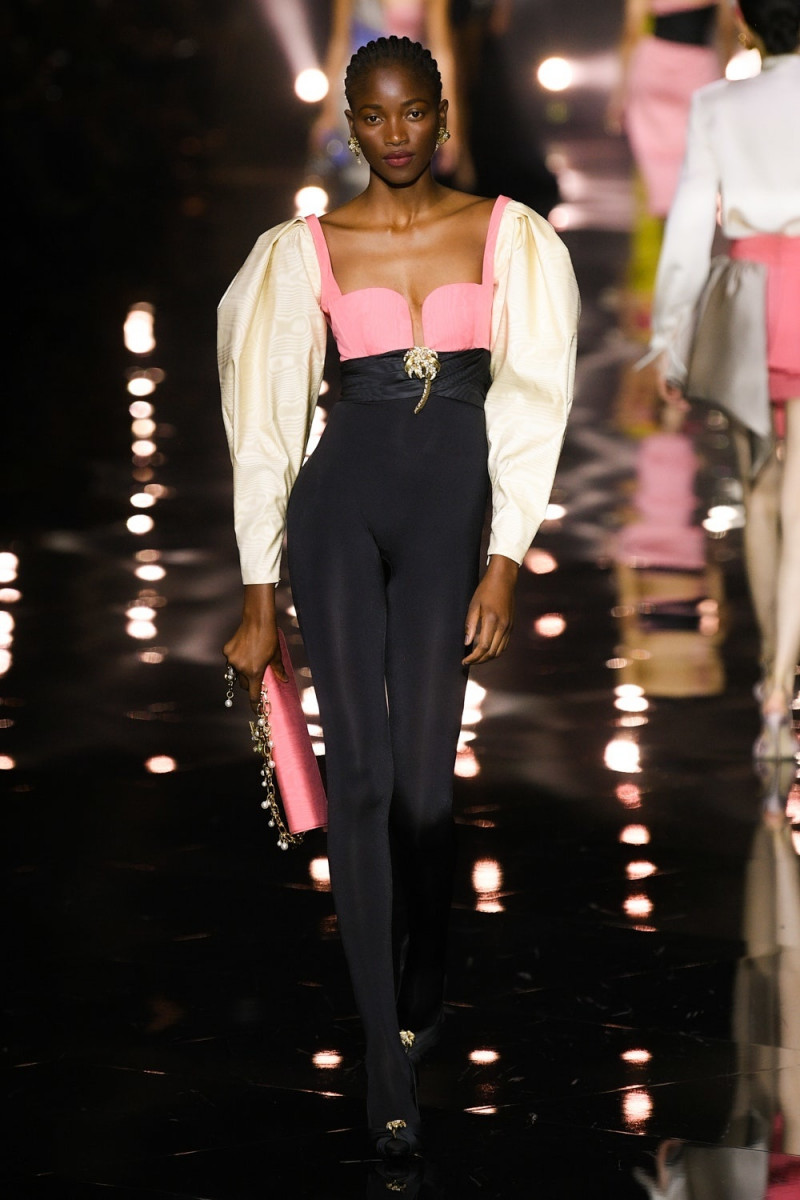 Tina Diedhiou featured in  the Roberto Cavalli fashion show for Spring/Summer 2023