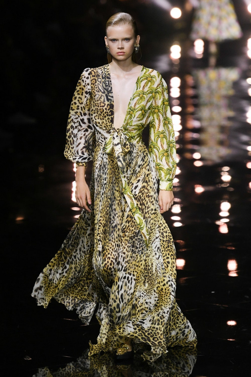 Evie Harris featured in  the Roberto Cavalli fashion show for Spring/Summer 2023