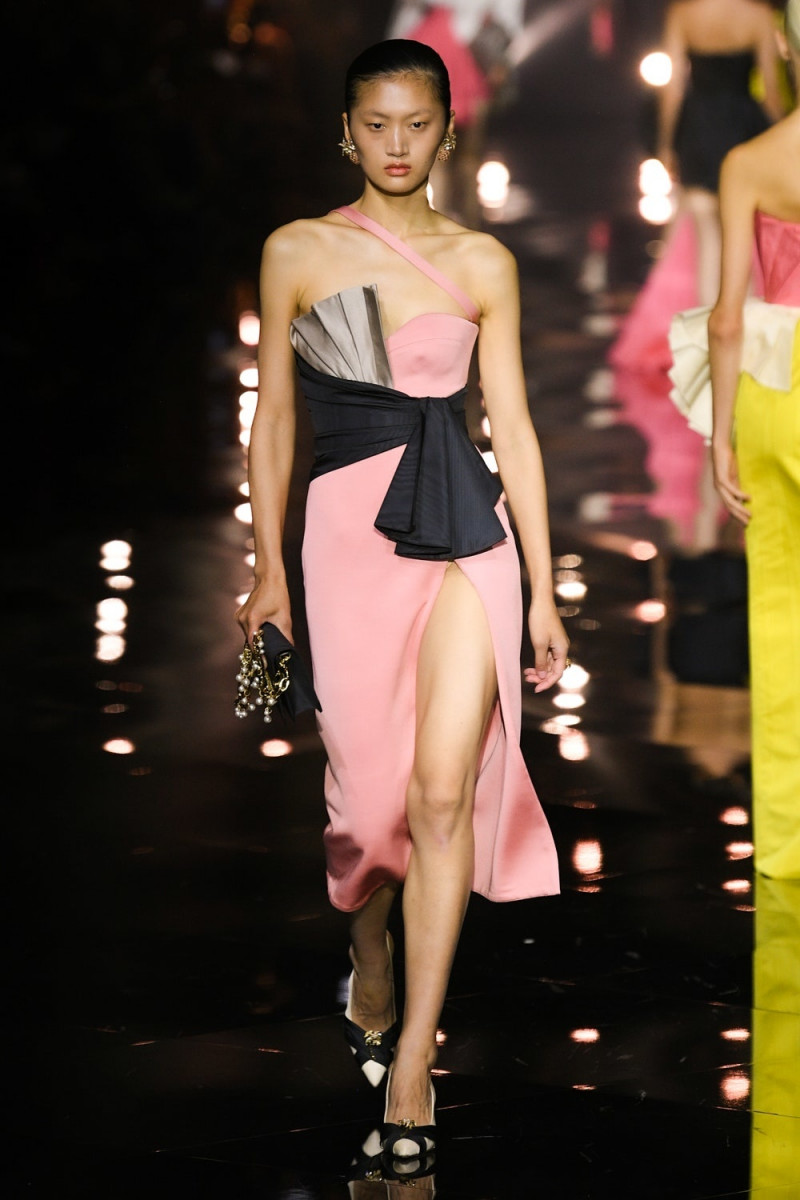 Yilan Hua featured in  the Roberto Cavalli fashion show for Spring/Summer 2023