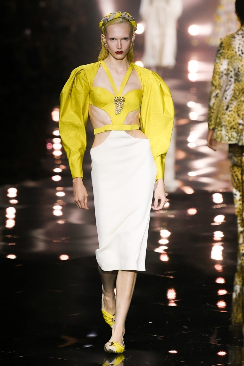 Alex Consani featured in  the Roberto Cavalli fashion show for Spring/Summer 2023