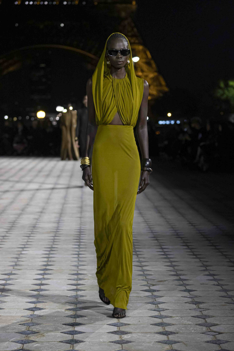 Mammina Aker featured in  the Saint Laurent fashion show for Spring/Summer 2023