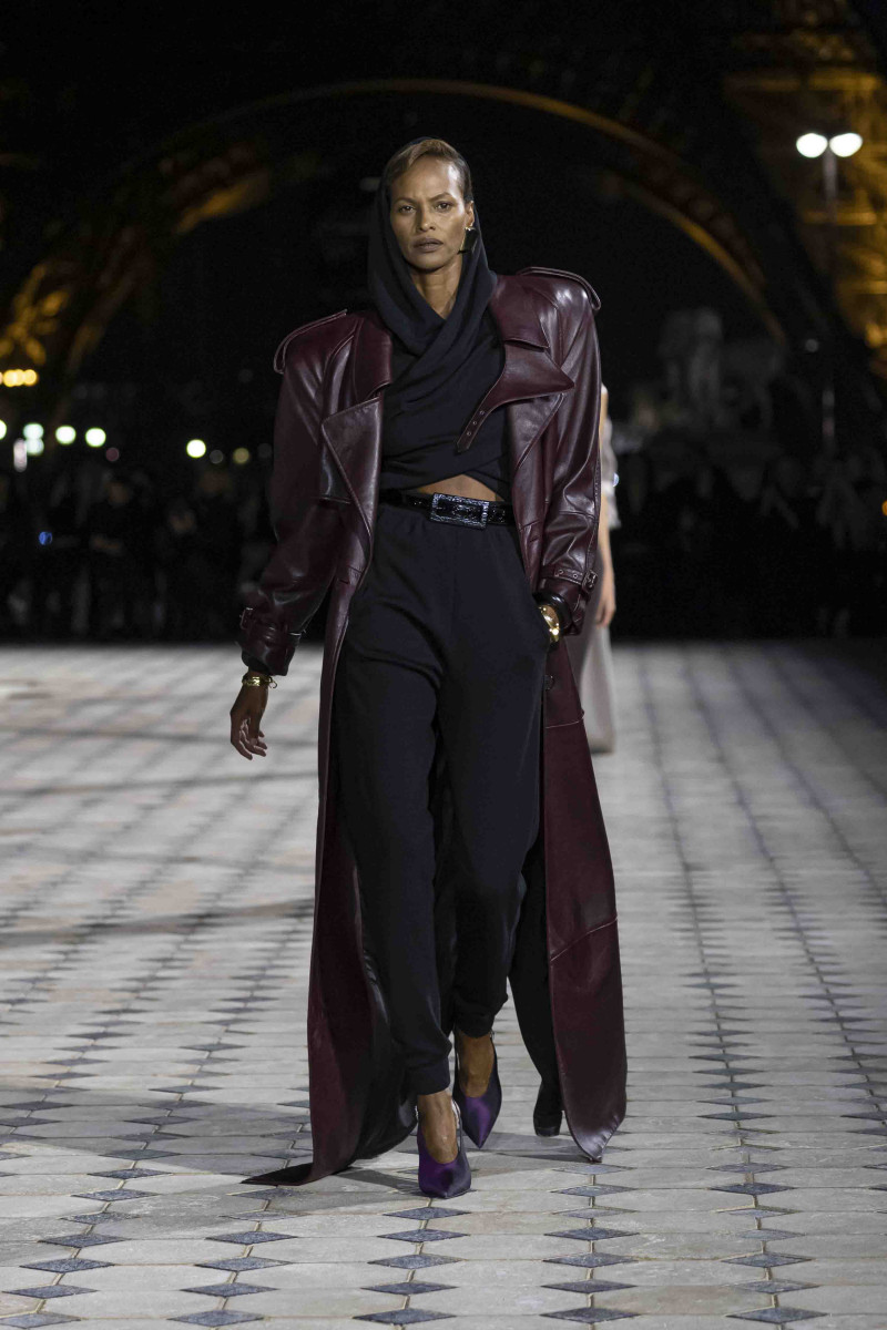 Yasmin Warsame featured in  the Saint Laurent fashion show for Spring/Summer 2023