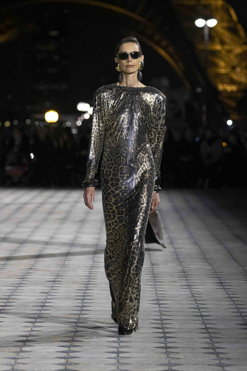 Anna Juvander featured in  the Saint Laurent fashion show for Spring/Summer 2023