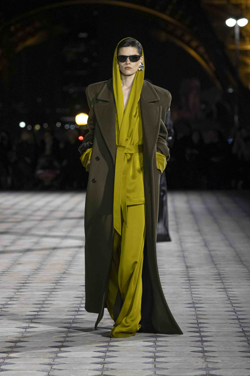 Julie Topsy featured in  the Saint Laurent fashion show for Spring/Summer 2023