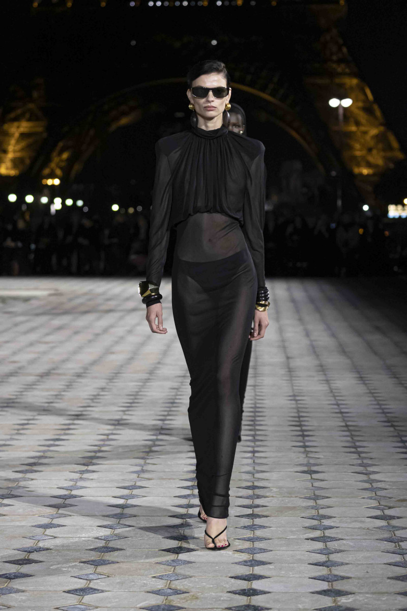 Mila van Eeten featured in  the Saint Laurent fashion show for Spring/Summer 2023