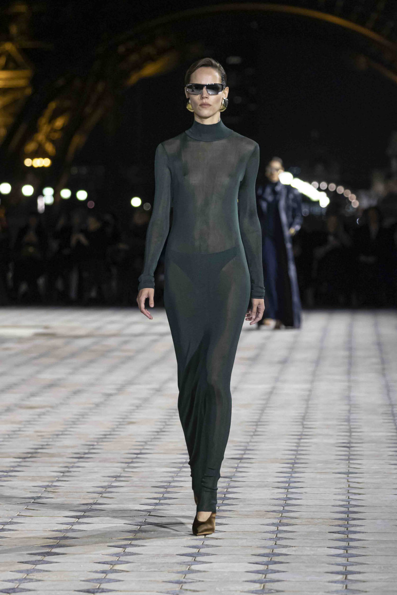 Freja Beha Erichsen featured in  the Saint Laurent fashion show for Spring/Summer 2023