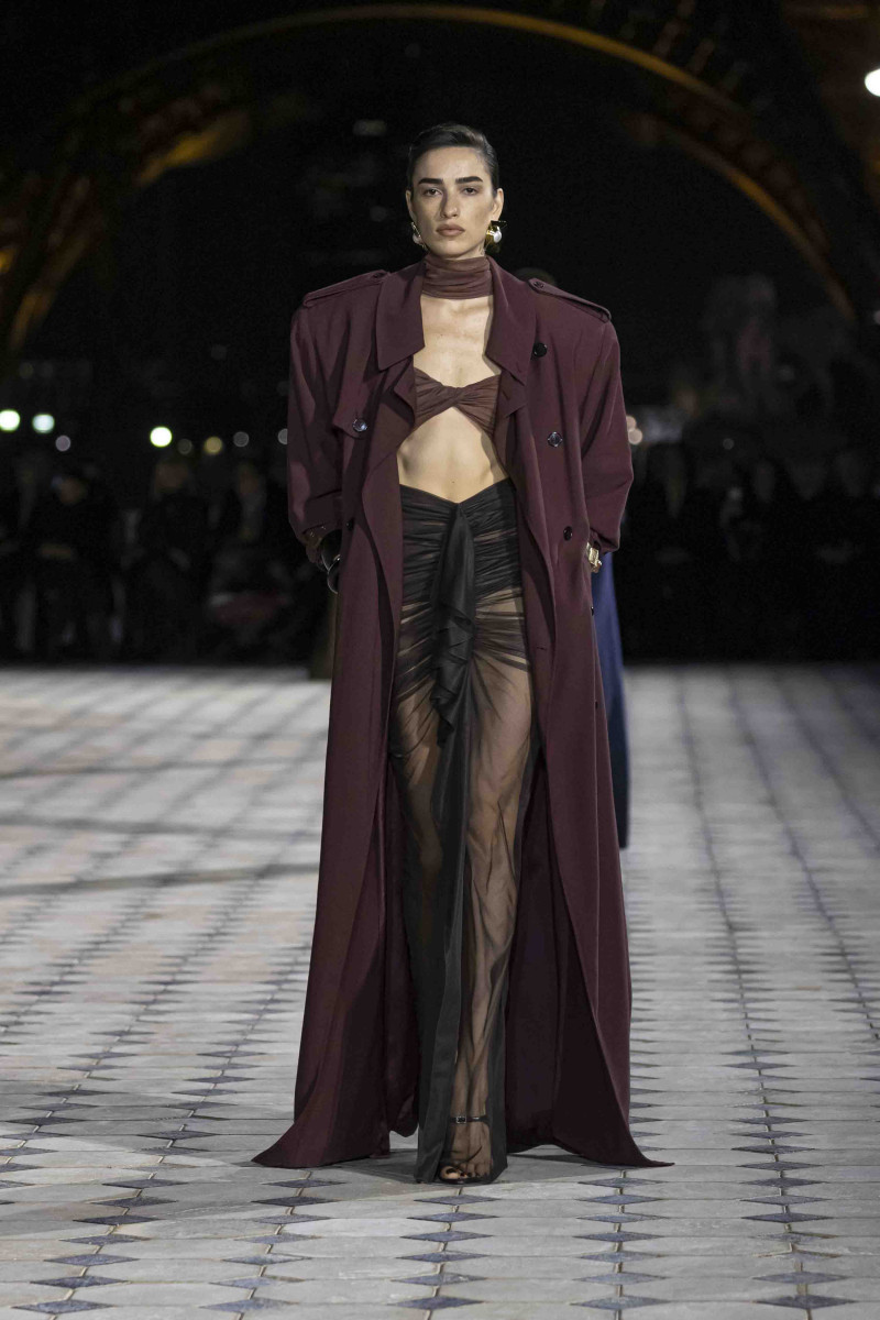 Ece Bicak featured in  the Saint Laurent fashion show for Spring/Summer 2023