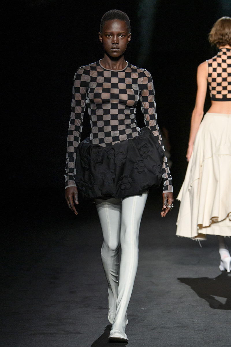 Alaato Jazyper featured in  the Sportmax fashion show for Spring/Summer 2023