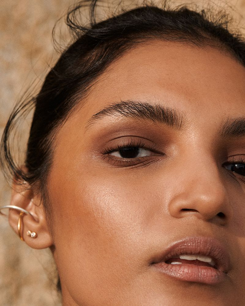 Shaanti Chaitram featured in  the Glossier Skywash Campaign advertisement for Spring/Summer 2020