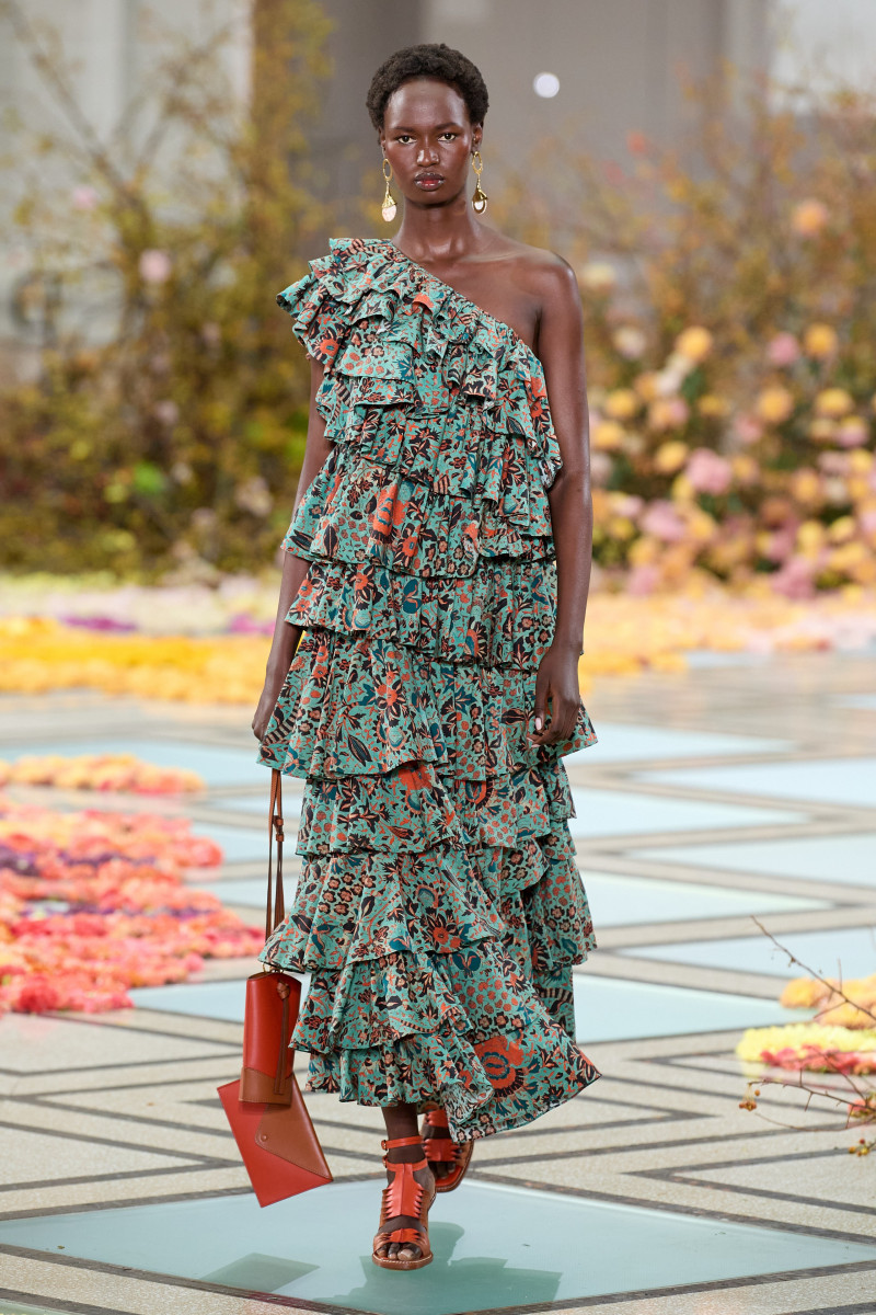 Nyarach Abouch Ayuel Aboja featured in  the Ulla Johnson fashion show for Spring/Summer 2023