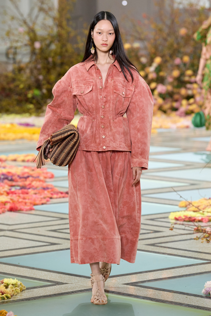 Chloe Oh featured in  the Ulla Johnson fashion show for Spring/Summer 2023