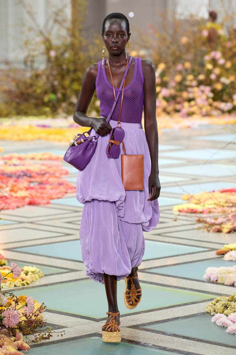 Akuol Deng Atem featured in  the Ulla Johnson fashion show for Spring/Summer 2023