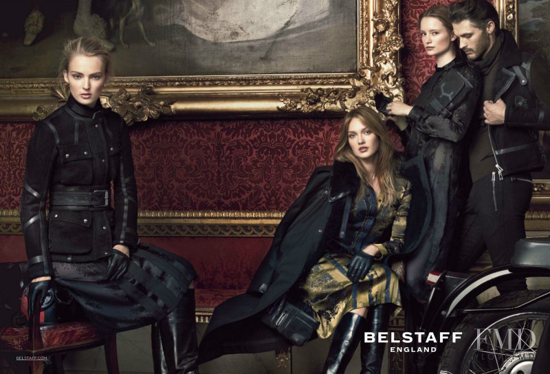 Karmen Pedaru featured in  the Belstaff advertisement for Autumn/Winter 2012